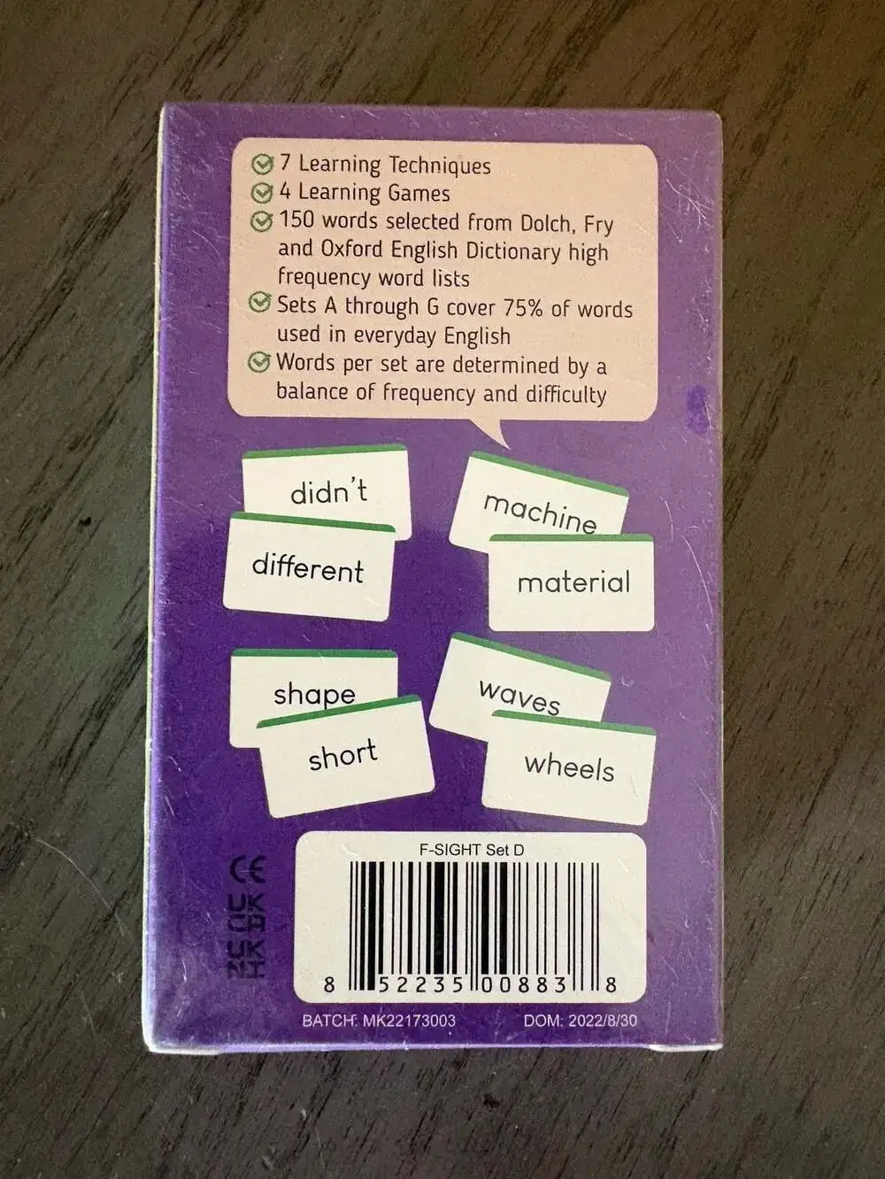 Merka Sight Words Flash Cards Set D - 150 Words Educational Learning Game